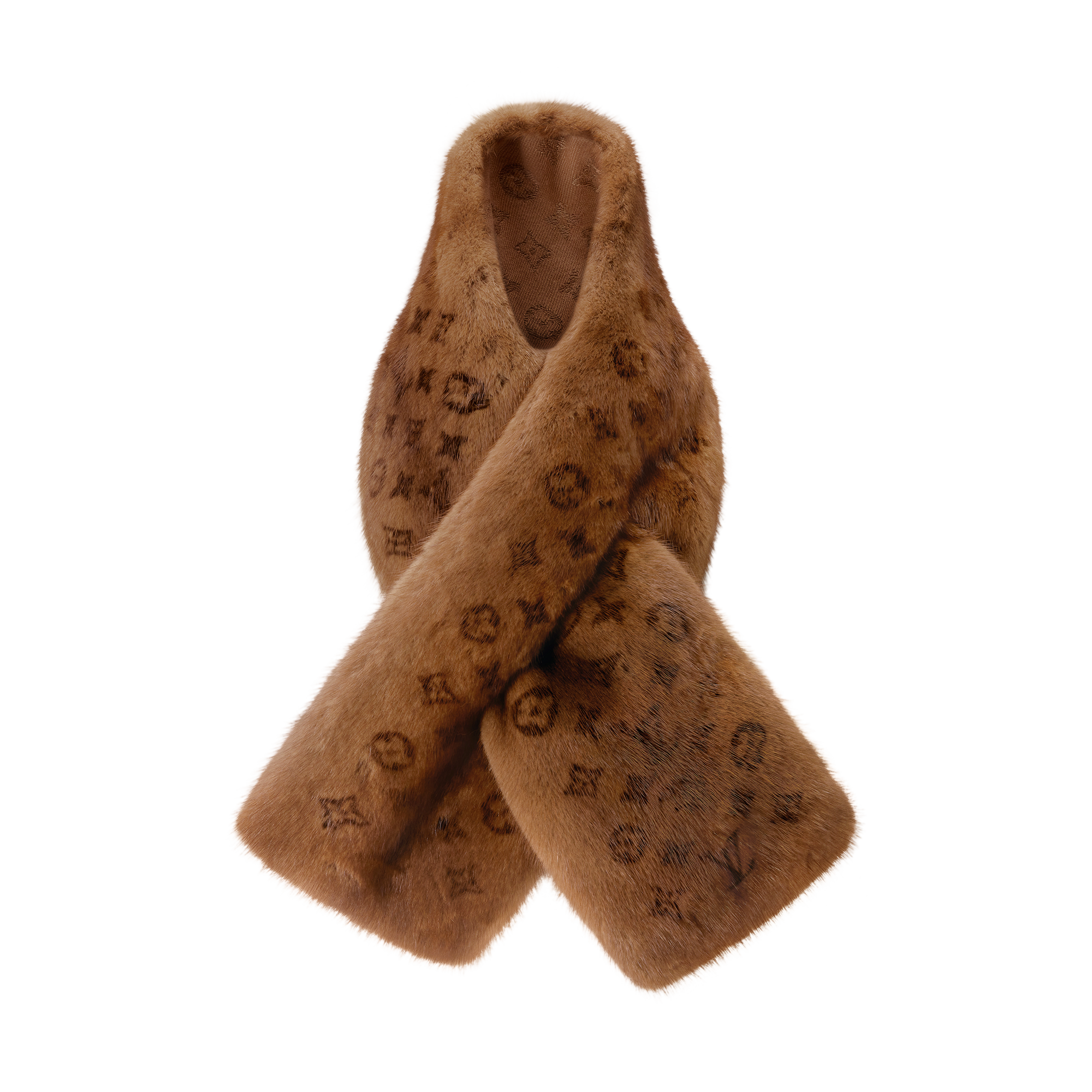 美品　ルイヴィトン　モノグラムリバース　ミンクスカーフLV MINK FUR 美品 ルイヴィトン モノグラムリバース ミンクスカーフLV MINK FUR